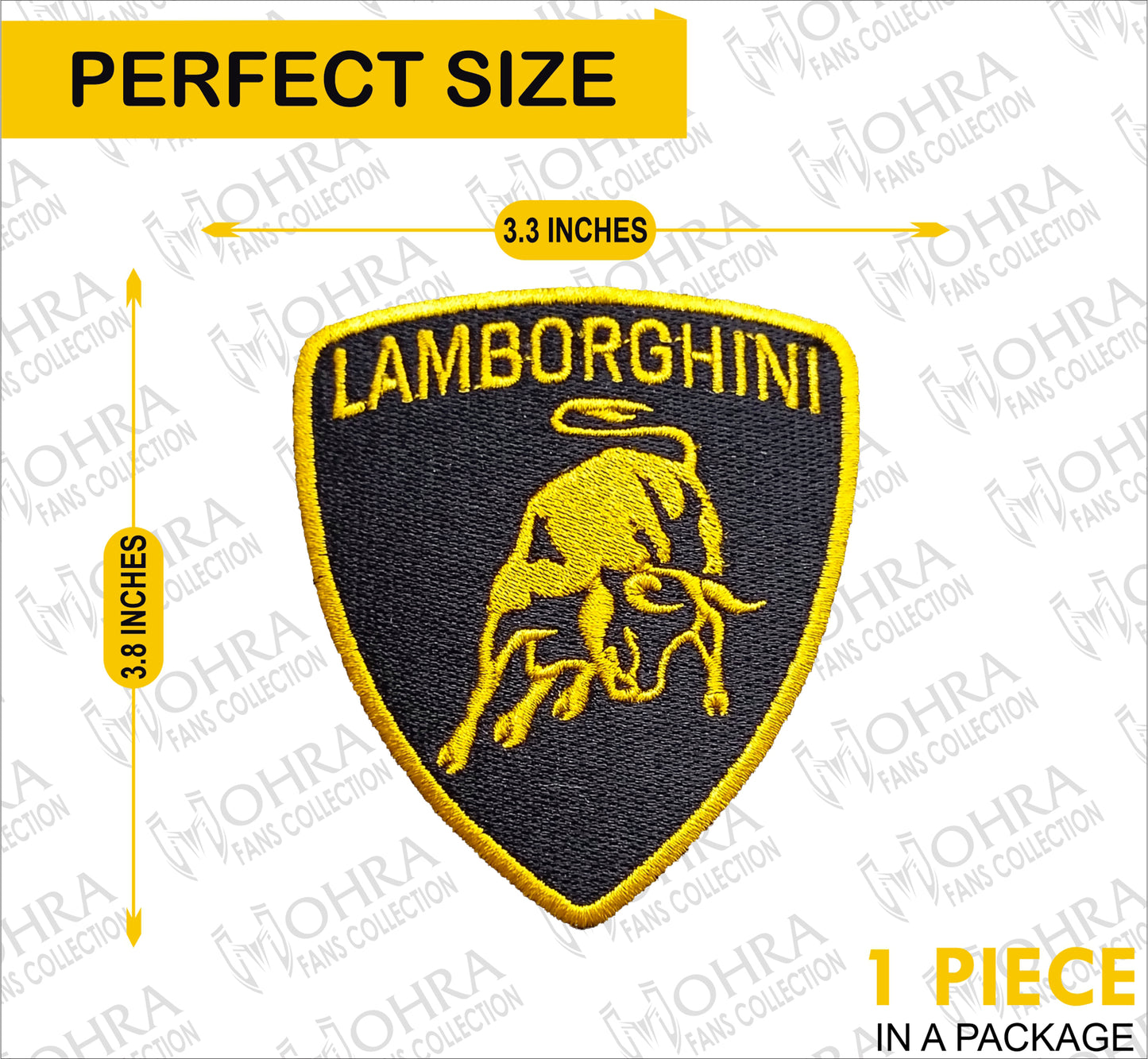 Lamborghini Logo Iron On Patch - Sew Patch - Crest Embroidered Patch