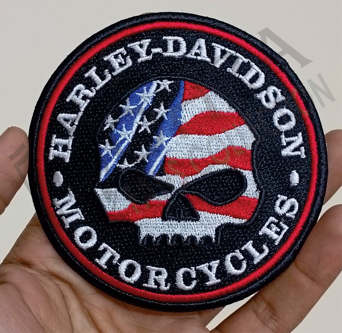 Harley Motorcycles Skull Iron On Patch-Biker Patch-Sew Patch-Embroidered Patch
