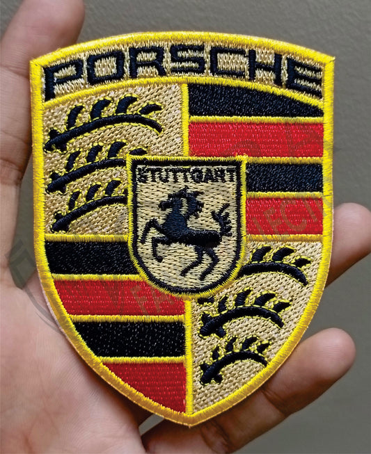 Porsche Logo Iron on Patch - Sew Patch - Embroidered Patch