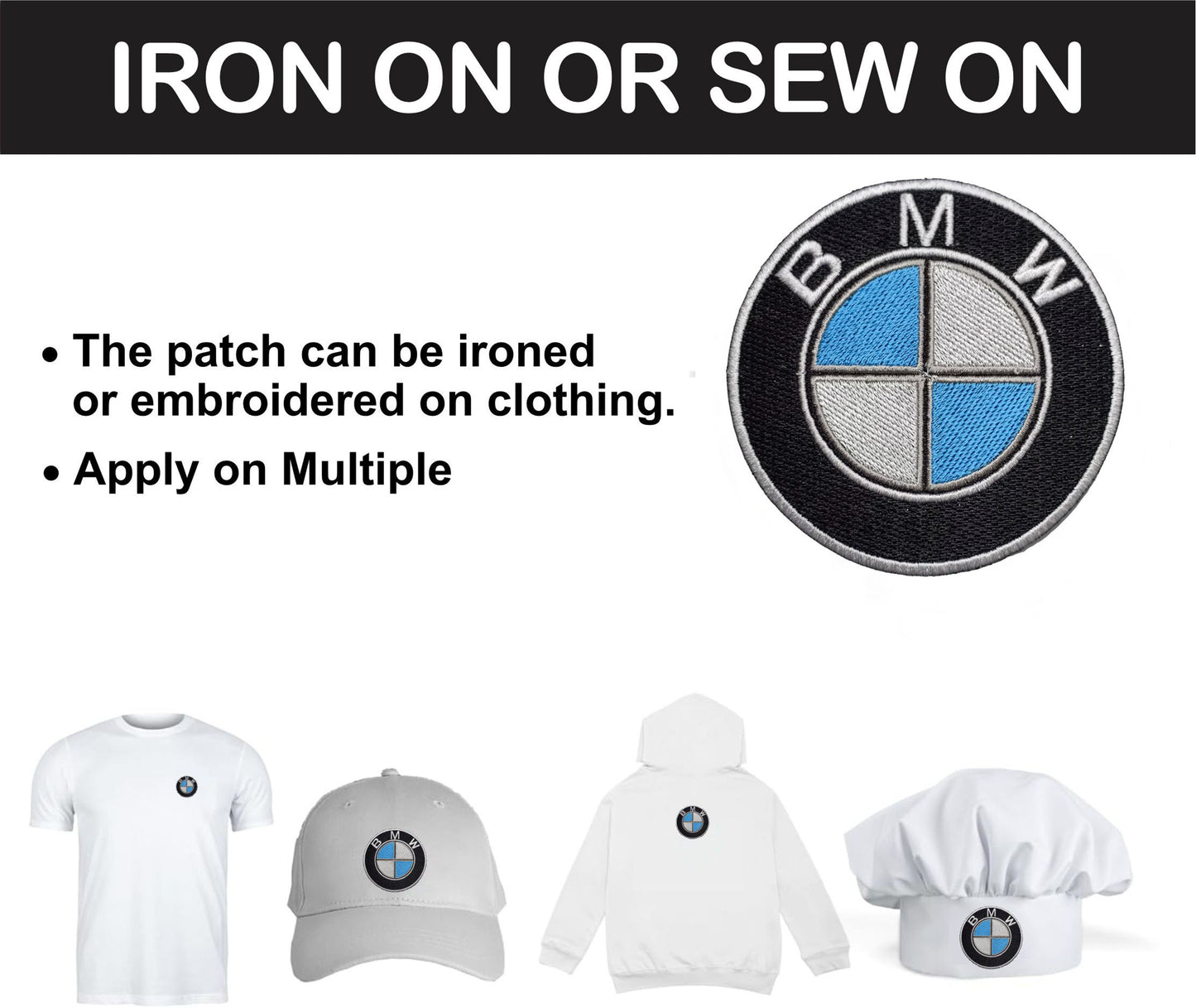 BMW Logo Iron On Patch - Sew Patch - Embroidered Patch