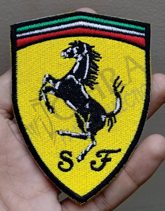 Ferrari Logo Crest Iron On Patch - Sew Patch - Crest Embroidered Patch