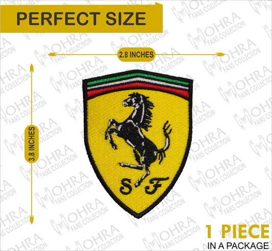 Ferrari Logo Crest Iron On Patch - Sew Patch - Crest Embroidered Patch